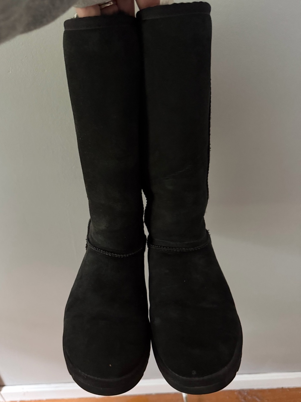 Authentic Ugg Black Women's Tall Suede Boots Size 9